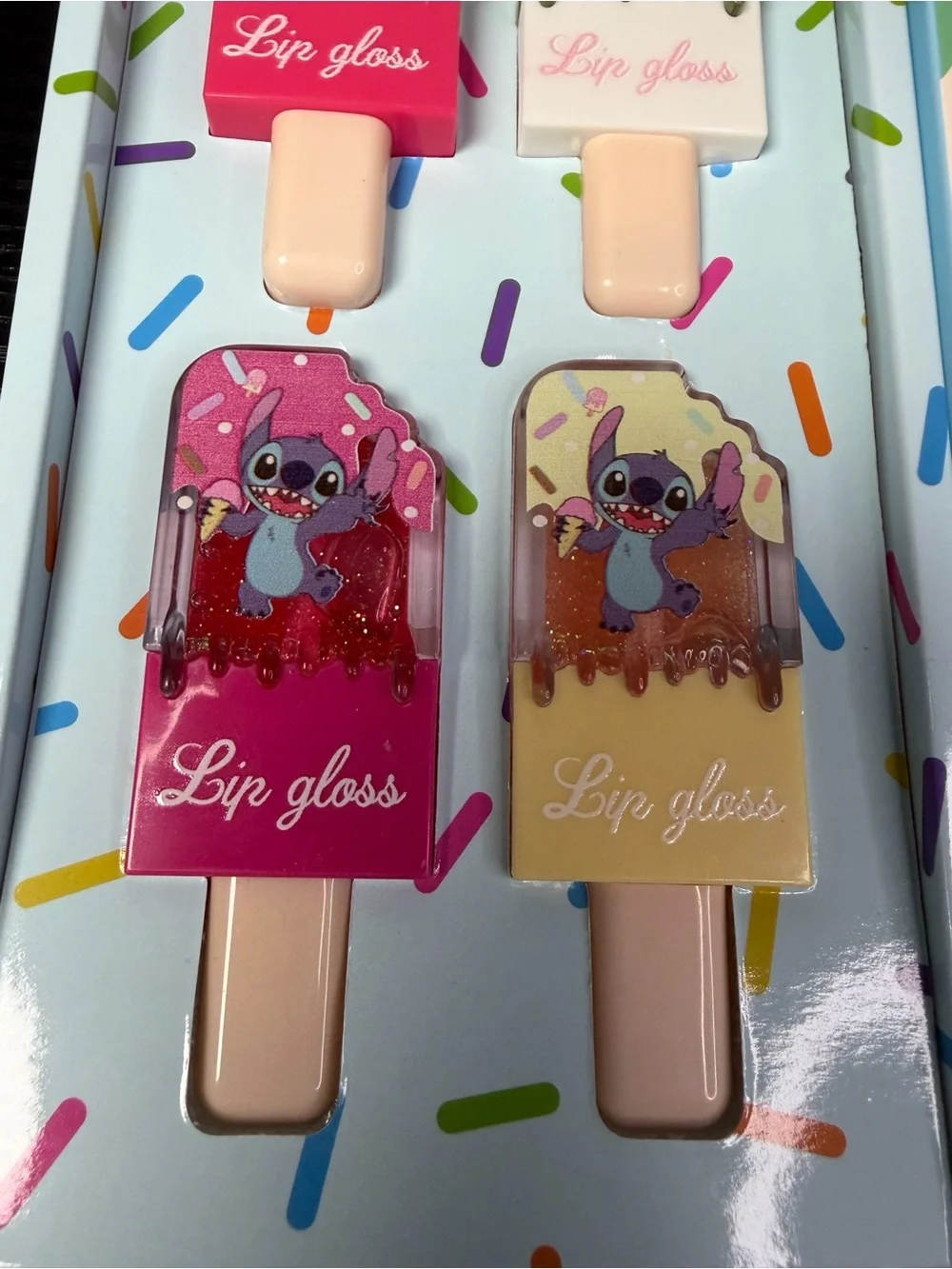 Stitch Lip Gloss with Ice Cream Shaped Bottt - Blue & White